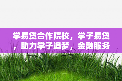 学易贷合作院校，学子易贷，助力学子追梦，金融服务的温暖力量