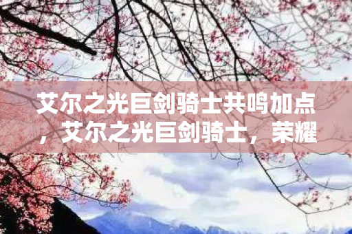 艾尔之光巨剑骑士共鸣加点，艾尔之光巨剑骑士，荣耀与力量的象征