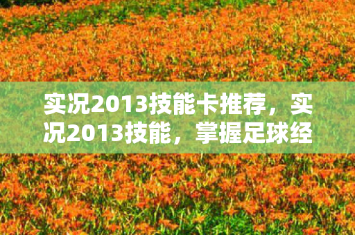 实况2013技能卡推荐，实况2013技能，掌握足球经理的精髓