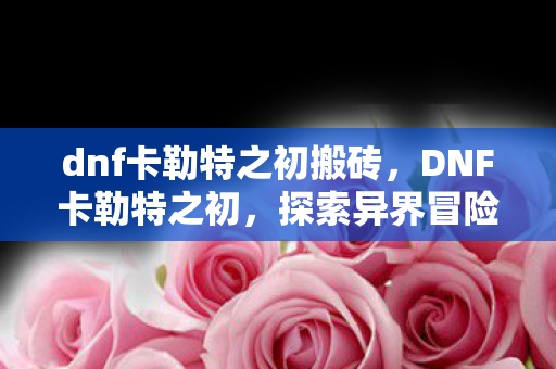 dnf卡勒特之初搬砖，DNF卡勒特之初，探索异界冒险的序章