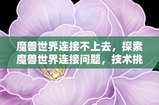 魔兽世界连接不上去，探索魔兽世界连接问题，技术挑战与解决方案