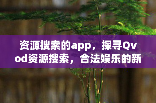 资源搜索的app，探寻Qvod资源搜索，合法娱乐的新选择？