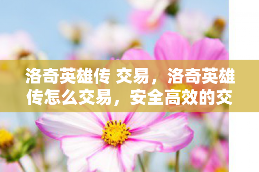 洛奇英雄传 交易，洛奇英雄传怎么交易，安全高效的交易指南