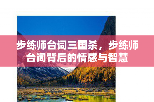 步练师台词三国杀，步练师台词背后的情感与智慧