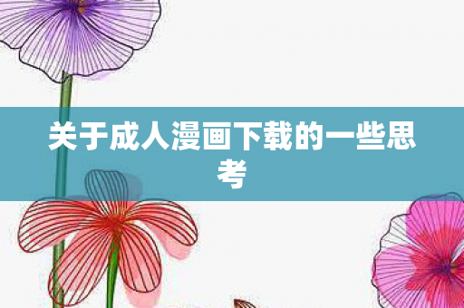 关于成人漫画下载的一些思考