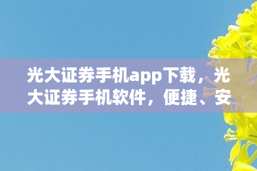 光大证券手机app下载，光大证券手机软件，便捷、安全、高效的移动理财工具