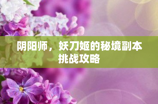 阴阳师,妖刀姬的秘境副本挑战攻略 阴阳师,妖刀姬的秘境副本挑战攻略