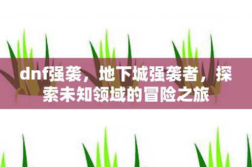 dnf强袭，地下城强袭者，探索未知领域的冒险之旅