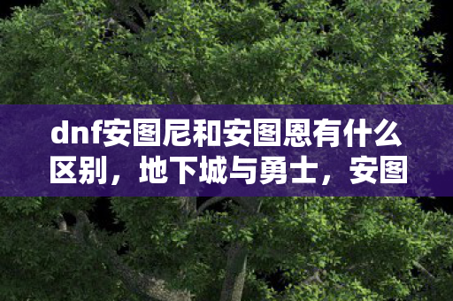 dnf安图尼和安图恩有什么区别，地下城与勇士，安图尼的冒险与挑战