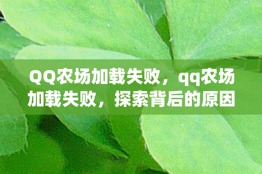 QQ农场加载失败，qq农场加载失败，探索背后的原因与解决方案