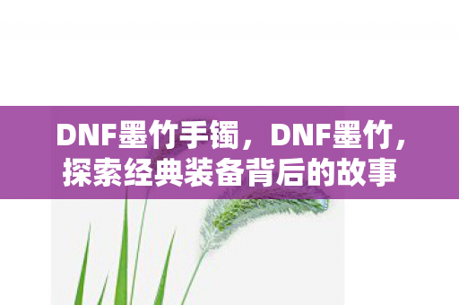 DNF墨竹手镯，DNF墨竹，探索经典装备背后的故事