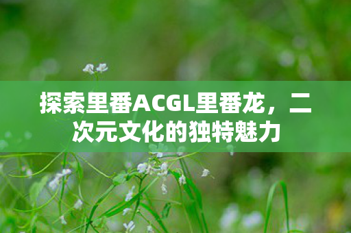 探索里番ACGL里番龙，二次元文化的独特魅力