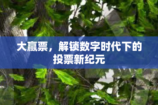 大赢票，解锁数字时代下的投票新纪元