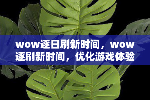 wow逐日刷新时间，wow逐刷新时间，优化游戏体验的秘诀
