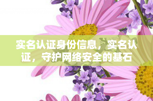 实名认证身份信息，实名认证，守护网络安全的基石
