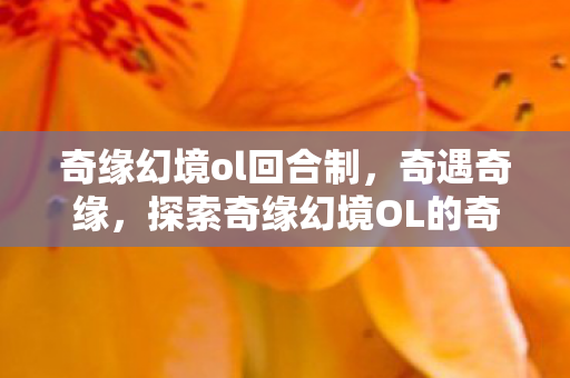 奇缘幻境ol回合制，奇遇奇缘，探索奇缘幻境OL的奇幻世界