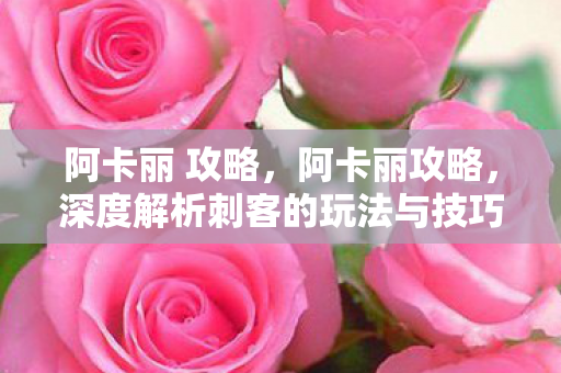 阿卡丽 攻略，阿卡丽攻略，深度解析刺客的玩法与技巧