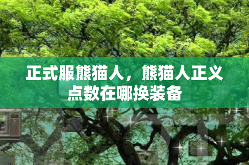 正式服熊猫人，熊猫人正义点数在哪换装备