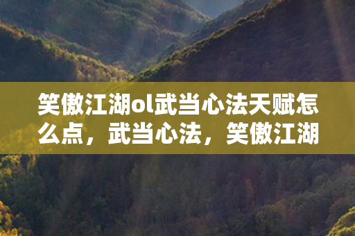 笑傲江湖ol武当心法天赋怎么点，武当心法，笑傲江湖OL中的武学精髓