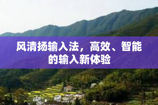 风清扬输入法，高效、智能的输入新体验