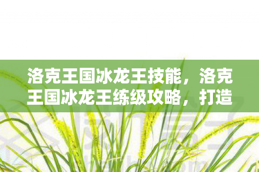 洛克王国冰龙王技能，洛克王国冰龙王练级攻略，打造最强宠物