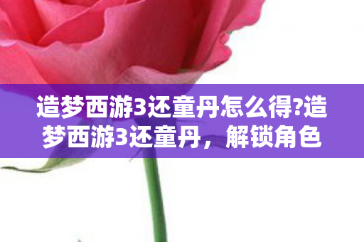 造梦西游3还童丹怎么得?造梦西游3还童丹，解锁角色新可能的神秘道具