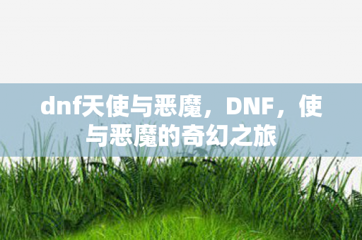 dnf天使与恶魔，DNF，使与恶魔的奇幻之旅
