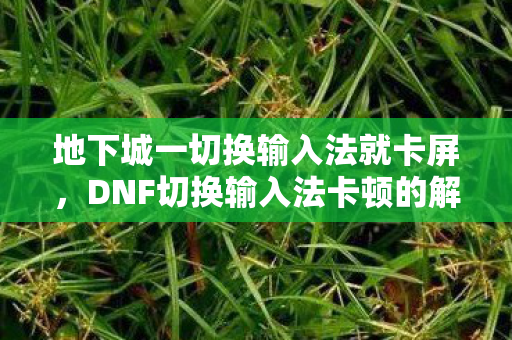 地下城一切换输入法就卡屏，DNF切换输入法卡顿的解决之道