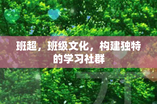 班超，班级文化，构建独特的学习社群