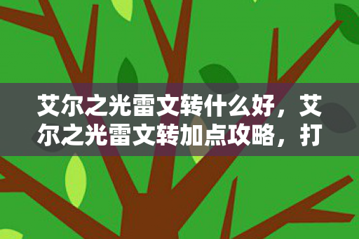 艾尔之光雷文转什么好，艾尔之光雷文转加点攻略，打造最强战斗法师