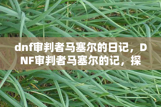 dnf审判者马塞尔的日记，DNF审判者马塞尔的记，探索异界之门的秘密