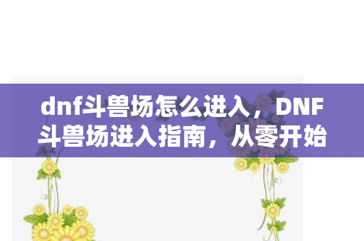 dnf斗兽场怎么进入，DNF斗兽场进入指南，从零开始的战斗之旅