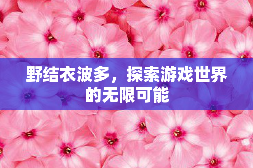 野结衣波多，探索游戏世界的无限可能