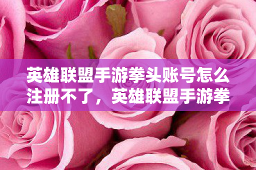 英雄联盟手游拳头账号怎么注册不了，英雄联盟手游拳头账号注册指南