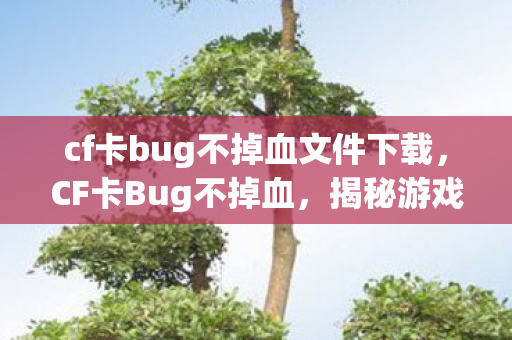 cf卡bug不掉血文件下载,CF卡Bug不掉血,揭秘游戏机制与玩家策略 cf卡bug不掉血文件下载,CF卡Bug不掉血,揭秘游戏机制与玩家策略