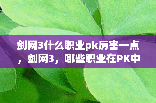 剑网3什么职业pk厉害一点，剑网3，哪些职业在PK中表现出色？
