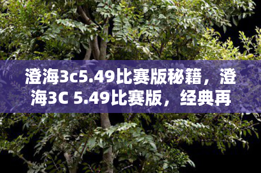 澄海3c5.49比赛版秘籍，澄海3C 5.49比赛版，经典再现，策略与操作的巅峰对决