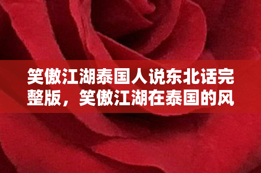 笑傲江湖泰国人说东北话完整版,笑傲江湖在泰国的风靡,跨越文化的武侠情怀 笑傲江湖泰国人说东北话完整版,笑傲江湖在泰国的风靡,跨越文化的武侠情怀