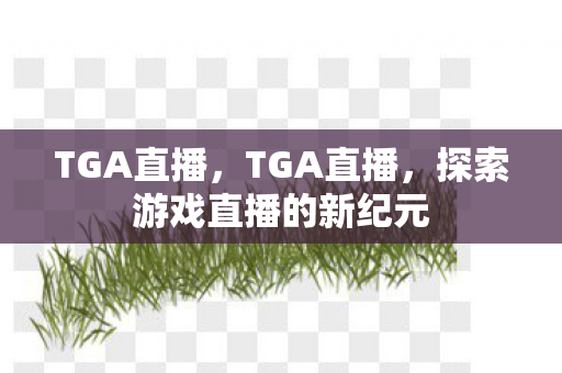 TGA直播，TGA直播，探索游戏直播的新纪元