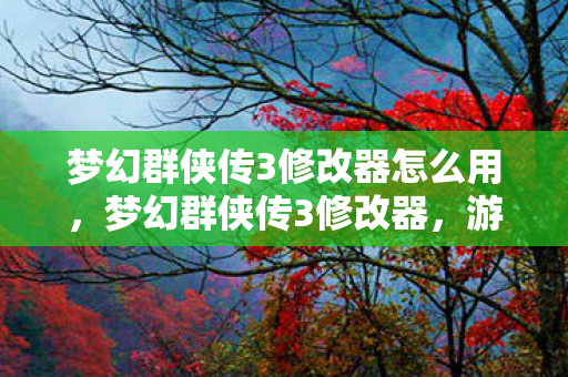 梦幻群侠传3修改器怎么用，梦幻群侠传3修改器，游戏乐趣的无限延伸