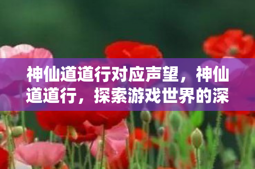 神仙道道行对应声望,神仙道道行,探索游戏世界的深度与广度 神仙道道行对应声望,神仙道道行,探索游戏世界的深度与广度