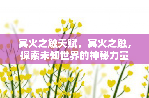 冥火之触天赋，冥火之触，探索未知世界的神秘力量