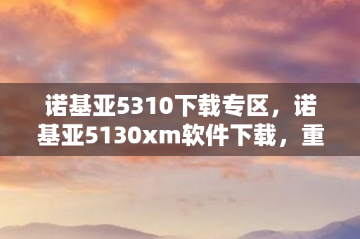 诺基亚5310下载专区，诺基亚5130xm软件下载，重温经典，拓展手机功能