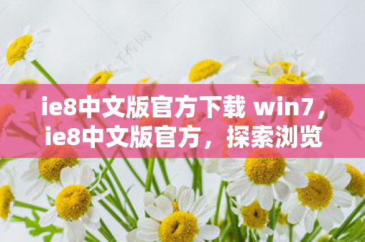 ie8中文版官方下载 win7，ie8中文版官方，探索浏览器技术的革新之旅