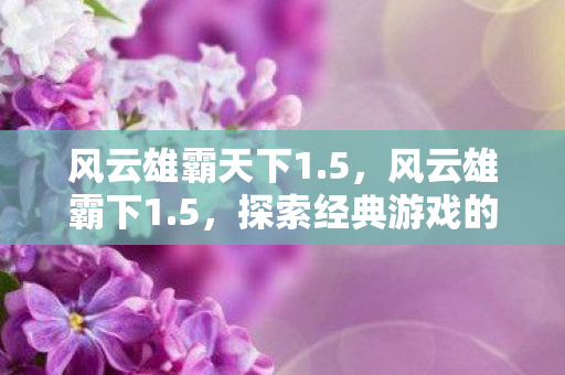 风云雄霸天下1.5，风云雄霸下1.5，探索经典游戏的全新世界