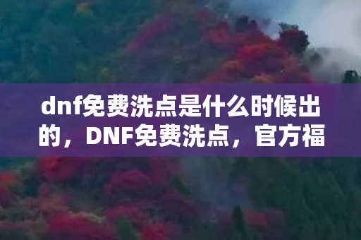 dnf免费洗点是什么时候出的，DNF免费洗点，官方福利还是隐藏陷阱？