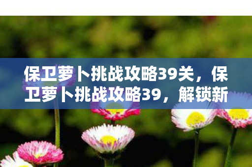 保卫萝卜挑战攻略39关，保卫萝卜挑战攻略39，解锁新关卡，提升战斗力的策略指南