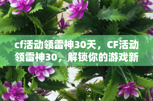 cf活动领雷神30天，CF活动领雷神30，解锁你的游戏新体验