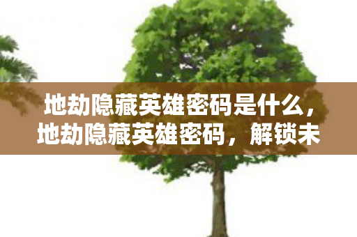 地劫隐藏英雄密码是什么，地劫隐藏英雄密码，解锁未知冒险的密钥