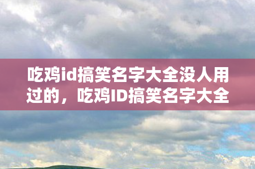 吃鸡id搞笑名字大全没人用过的，吃鸡ID搞笑名字大全